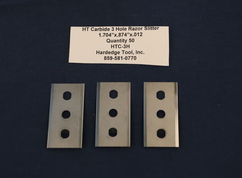 The Carbide 3 Hole Razor Slitter Blade by Hardedge Tool